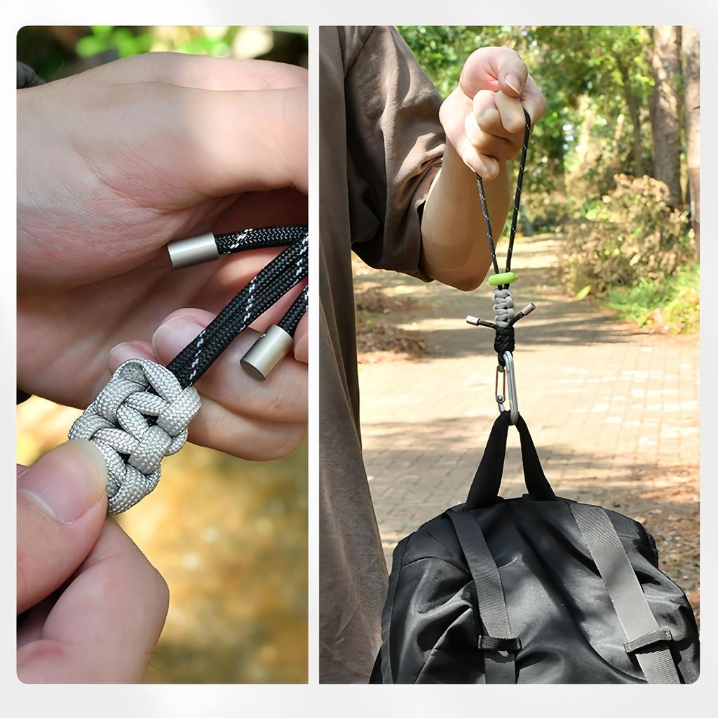 Strapazierfähiges Paracord-Lanyard mit Karabinerhaken Sicherer Schlüsselanhänger-Riemen für Wasserflasche, Rucksack & Outdoor-Ausrüstung