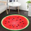 Fruit Round Area Rug, Watermelon Print Rug Non-Slip Circle Floor Mat for Bedroom Living Room Outdoor Study Playing Home
