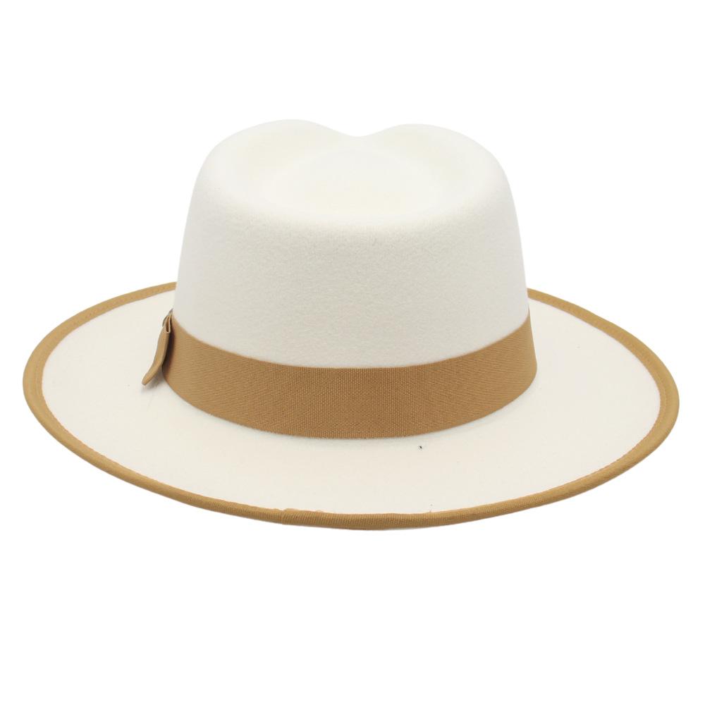 New Bow Top Hat Peach Heart Top Jazz Hat Men'S And Women'S Hemming Felt Hat Imitation Wool Woolen Hat Retro