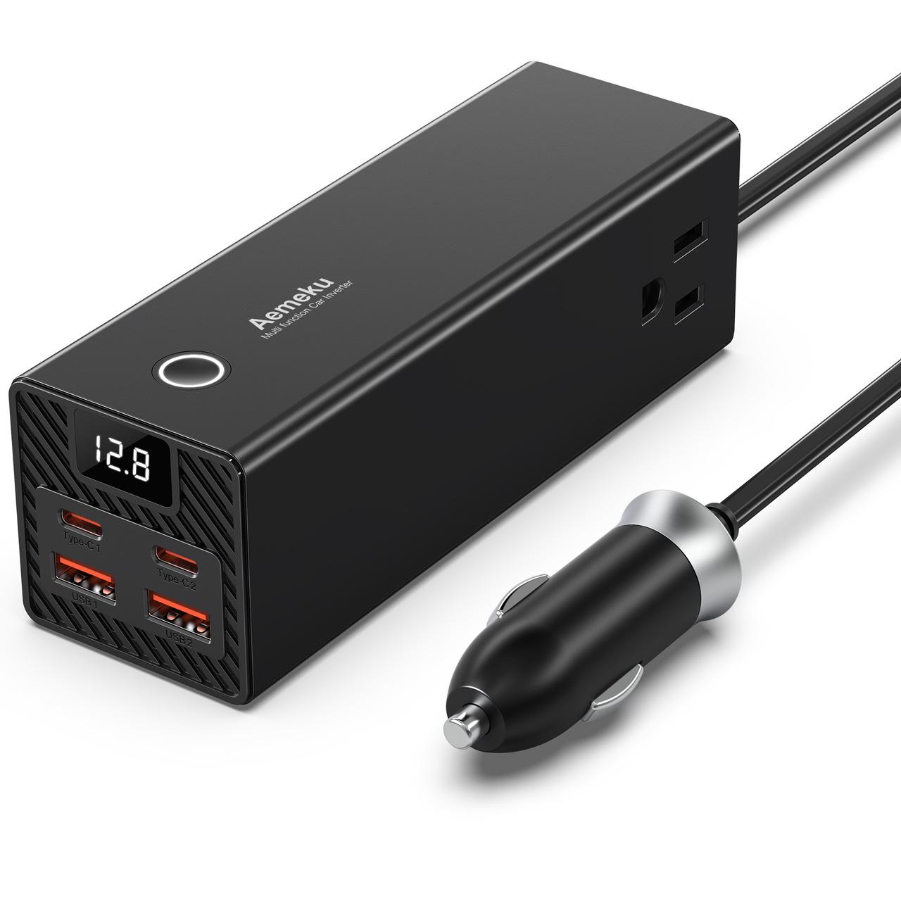 

Автомобильный инвертор постоянного тока 12 В в переменный ток 220 В, 200 Вт, автоматический преобразователь, USB Type-C, быстрая зарядка, автомобильный инвертор 12 В, зарядное устройство, автомобильный инвертор