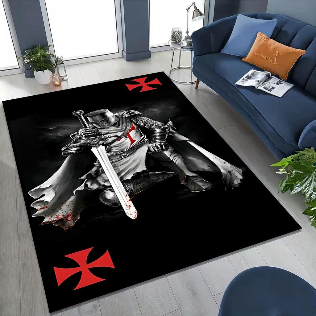 Templar Blood Knight Honor Holy Crusader Cartoon Rug for Bedroom Living Room Sofa Home Doormat Decor,Kid Play Non-slip Floor Mat