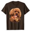 Hungry Poodle Puppy Devouring Pizza, Dog - T-Shirt Cotton Tops Shirts Custom Hot Sale Party T Shirts