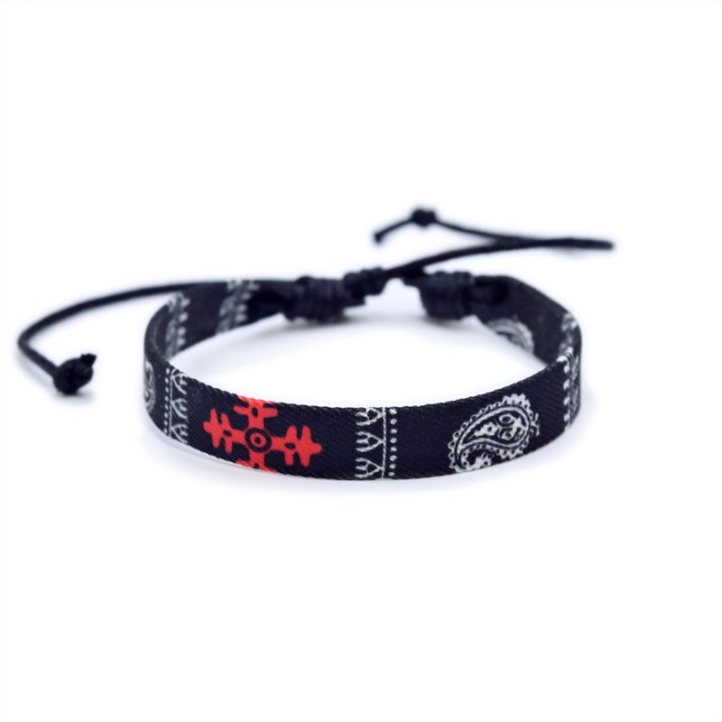 Geometrisches Polka-Dot Handgewebtes Armband mit Traditionellem Arabischem Schal-Design