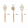 Heat Resistant Wooden Handle Spatula Soup Spoon Skimmer Home Cooking Spatula Non-Stick Cooking Set Kitchen Utensils