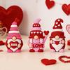 Elf Doll Valentine's Day Mini Gnomes Set Resin Figurines Romantic Pink Red Heart Decor Party Favors Tiered Tray Display Hide And Seek Toys