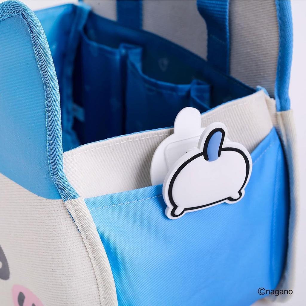 Takarajimasha Chiikawa Interior Tote Bag Book Hachiware Ver. Canvas Storage Bag with Character Rubber Clip