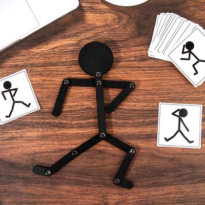 Sportliche Holzfiguren Kinder Früherziehung Hand-Auge-Koordination Feinmotoriktraining Kreatives Desktop-Puzzle Holzspielzeug
