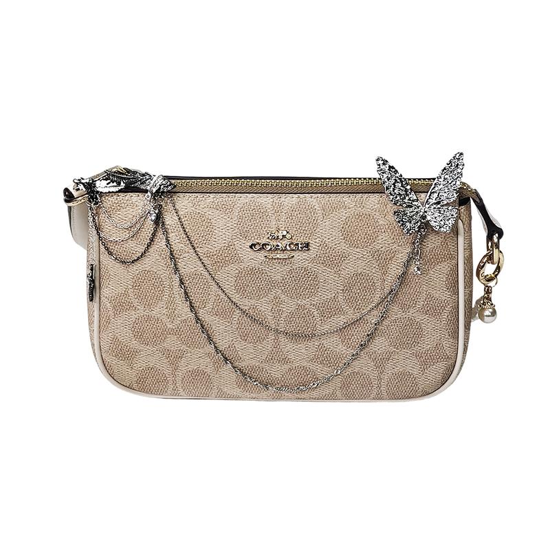 

COACH shoulder bag [Customized bag] Nolita 19 silver diamond butterfly chain black and silver wings classic old flower Silver Butterfly Pearl Wings чорний