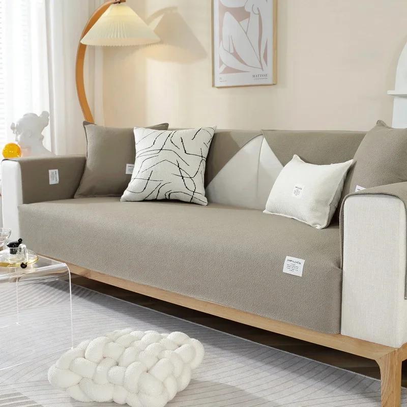 

Modern Waterproof Sofa Cushion All-season Quilting Sofa Towel Living Room Decoration Pillowcase Back pure color Couch Covers 70x70cm 1pcs