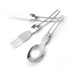 3 Pieces In 1 Set Stainless Steel Knife Fork Spoon Set Folding Camping Portable Cutlery Set for Outdoor Use Camping Accessories