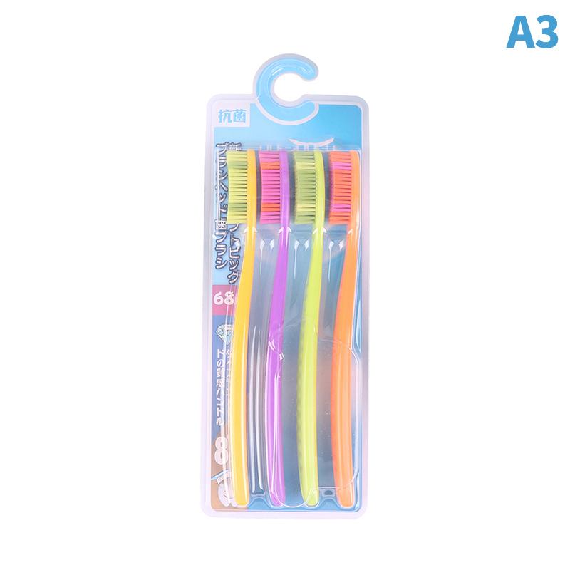 4Pcs Soft Long Head Adult Big Head Toothbrush Japanese And Korean Comfortable Teeth Super Soft Oral Cleaning Brush