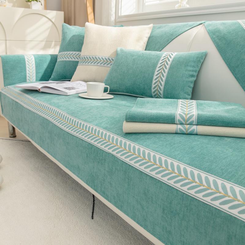 Sofa Kissen Chenier Universal für alle Jahreszeiten, Einfacher und moderner rutschfester Sofaüberwurf All-Inclusive Universalüberzug Stoffhandtuch Sitzkissen