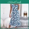Ear Spring Wood Summer Women Edge Flower High Waist V Neck Sleeveless Holiday Dress