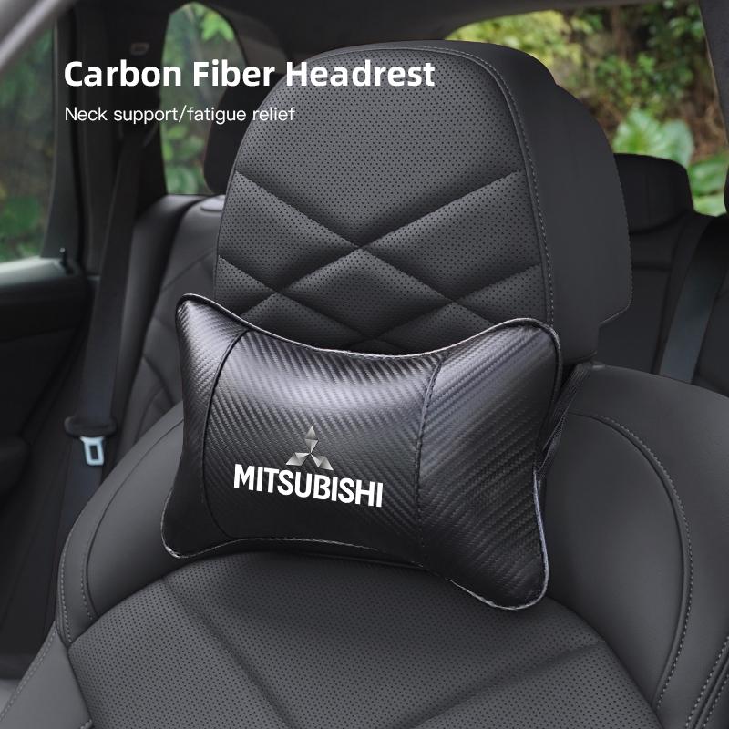 Auto Logo Sitz Kopfstütze Nackenstütze Schutz Kissen Auto Innenraum Für Mitsubishi Eclipse Lancer Outlander Pajero ASX Colt I200 Ex