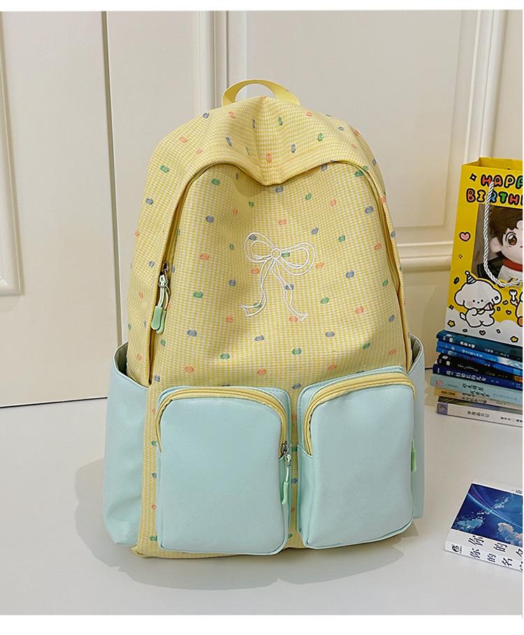 School Bag Summer New School Bag Women's Japanese Ins Small Fresh Cute Girl Heart Bow College Wind Travel Backpack