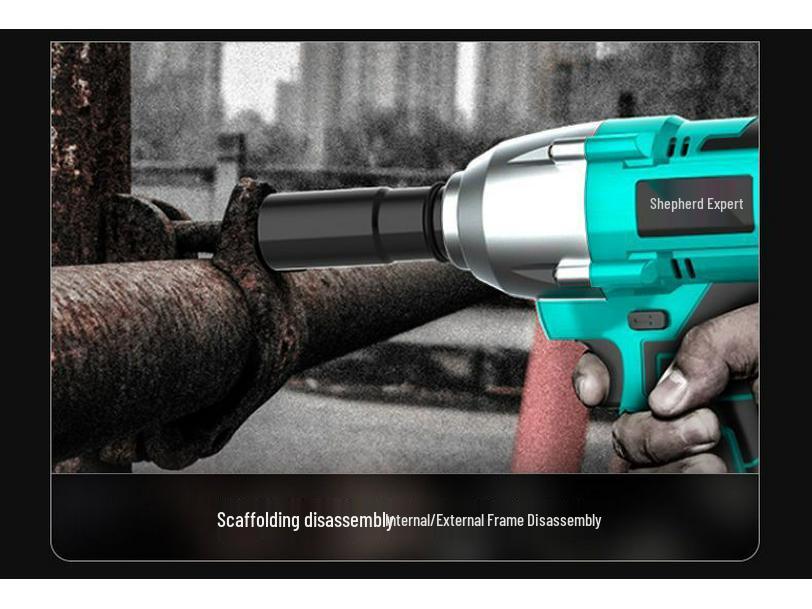 High Torque Brushless Electric Impact Wrench with Lithium Battery and Air Duster
