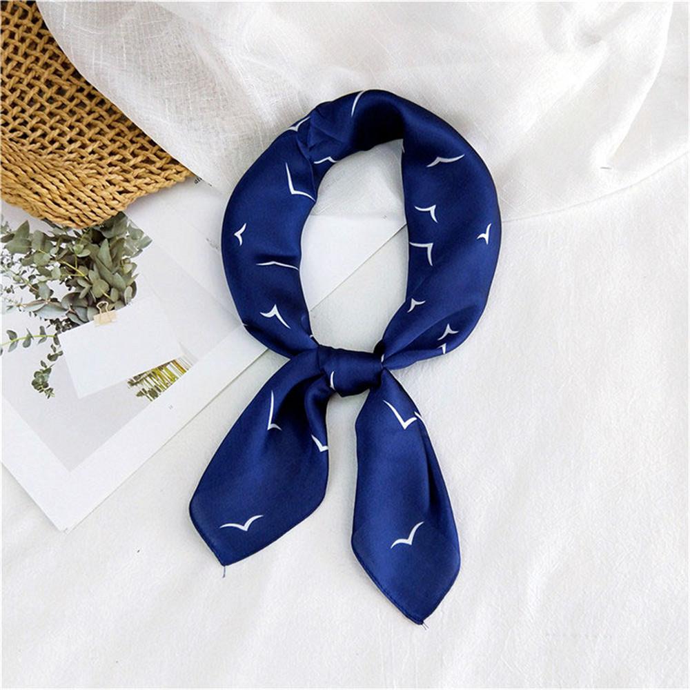 Floral Print Headkerchief Neck Scarves Women 70CM Square Headband Hijab Scarf For Ladies