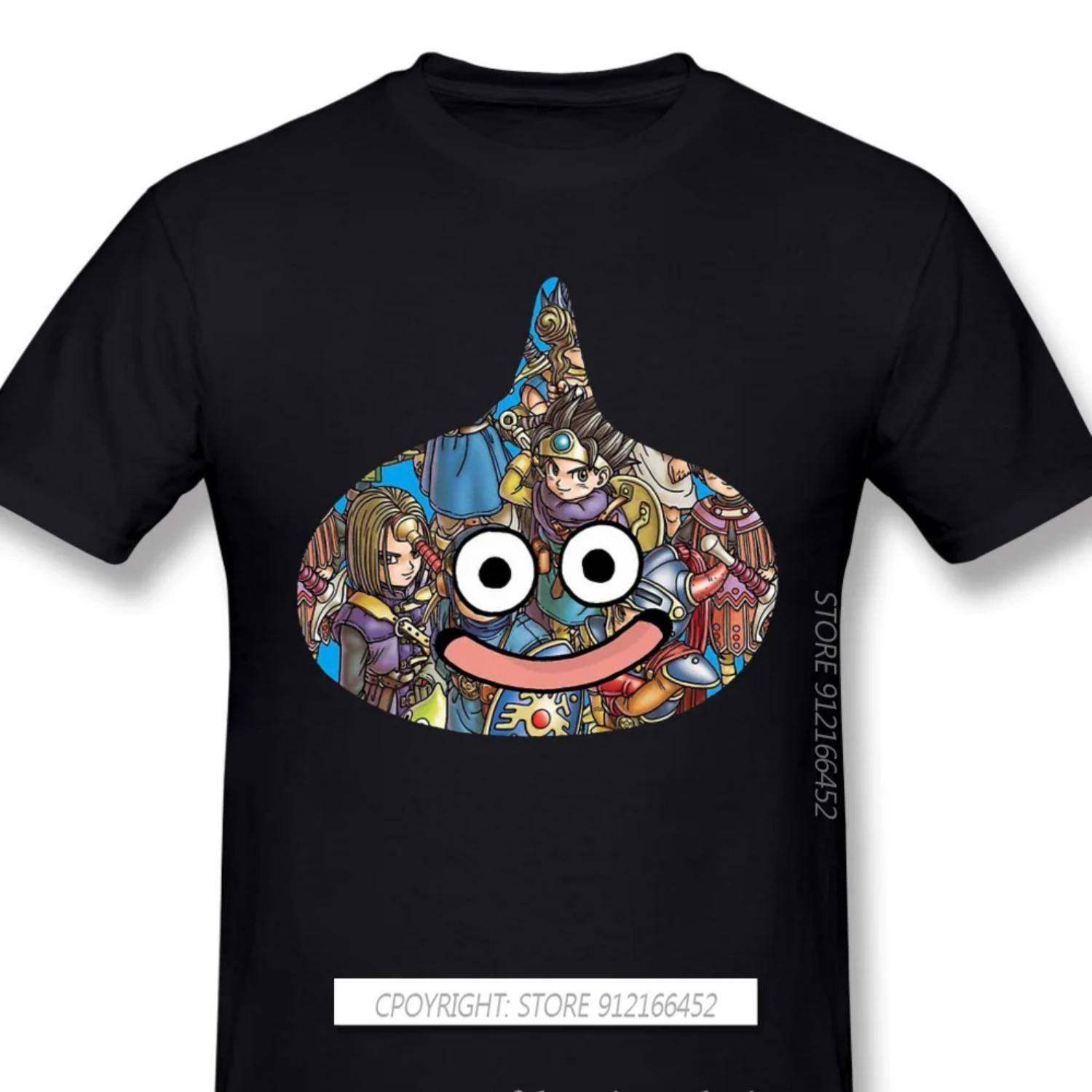 

Футболки Slime Hero Мужские Топ Качество 100% Хлопок Короткий Летний Рукав Dragon Quest Смешные Аниме Манга Свободный S чёрный