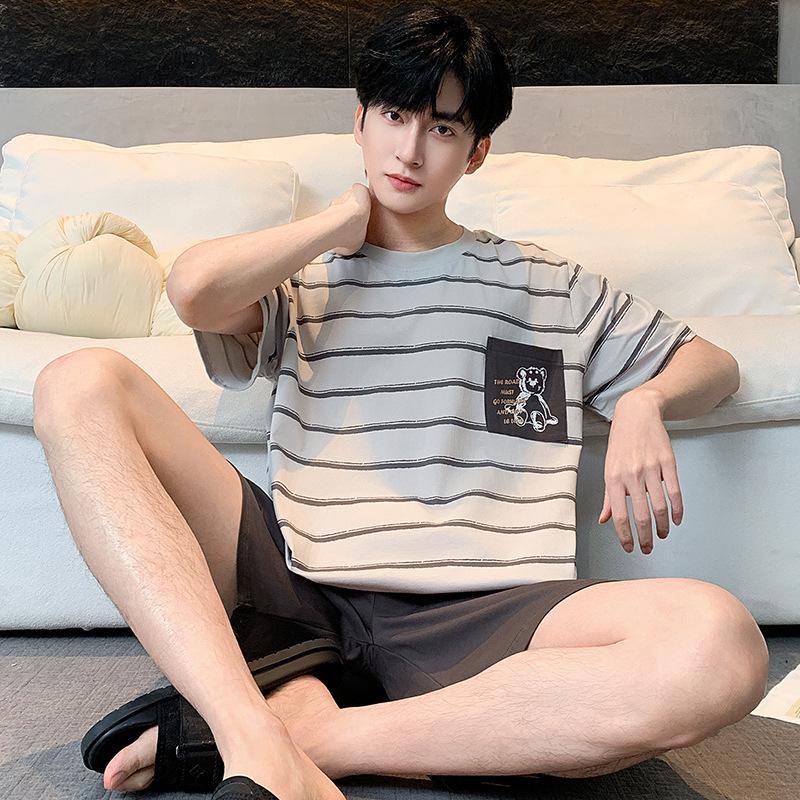 2026 Men's Spring/Summer Plus Size Short Sleeve Pajama Set