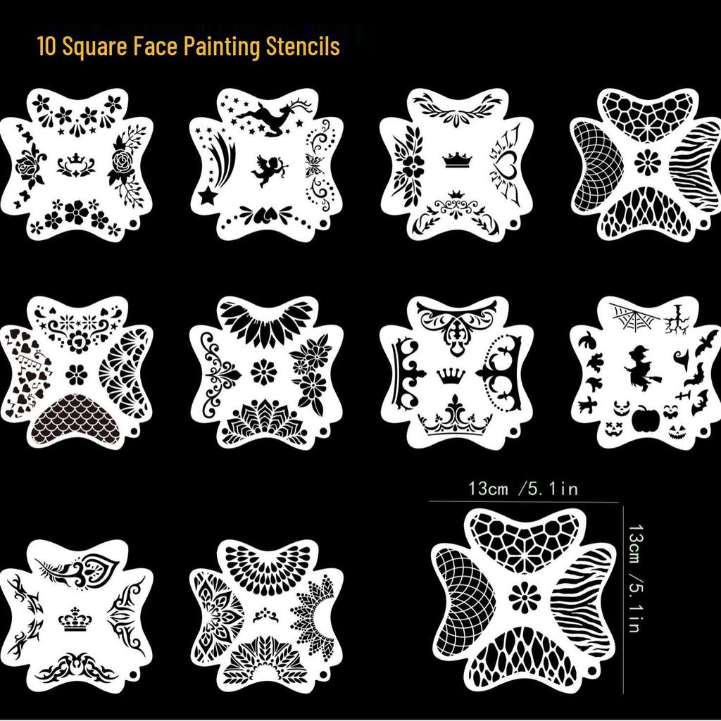 Kids' Face Painting Stencil Set - Hollow Stage Makeup & DIY Body Art Templates