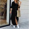 2025 European & American Women's Spring/Summer Fashion Print Maxi Shirt Dress
