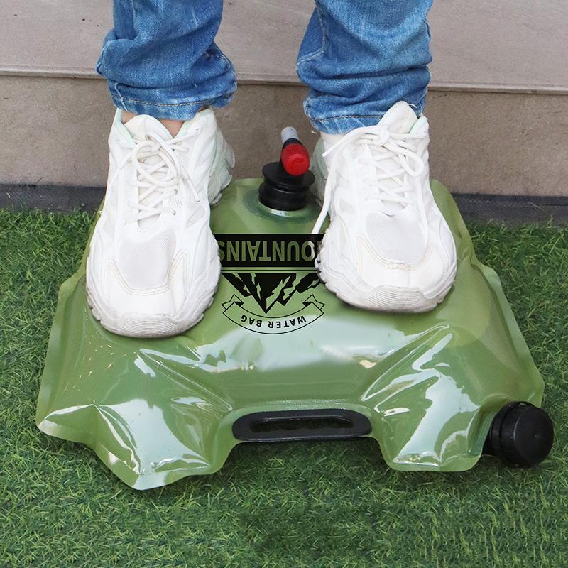 Sac de apă portabil cu robinet pentru camping pliabil, recipient de apă, sac 8L, pliabil, pungă de apă cu mâner, consumabile de camping