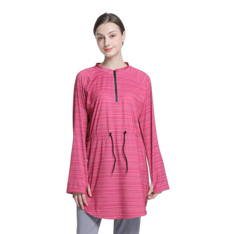 Womens Quick-Dry Long Sleeve Sport Set Modest Islamic Yoga Running Fitness 3-Piece Outfit