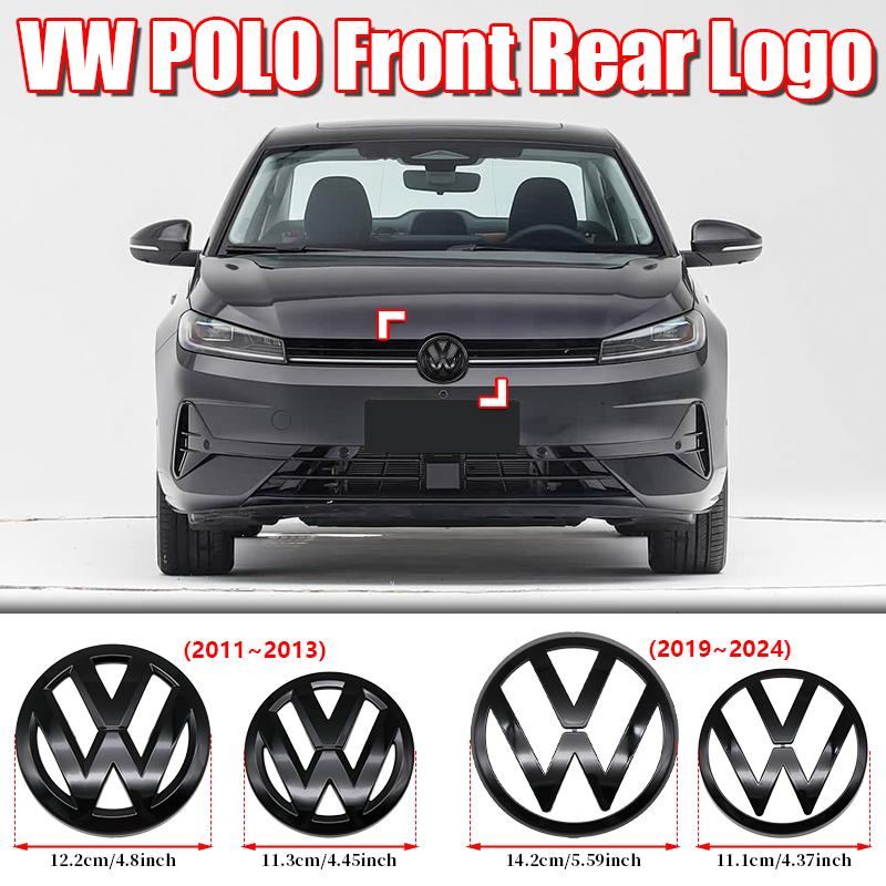 2pcs ABS Car Front Grill Emblem Rear Trunk Badge Logo for Volkswagen VW Polo 2011-2013 2014-2018 2019-2024 Scirocco Quality Kit