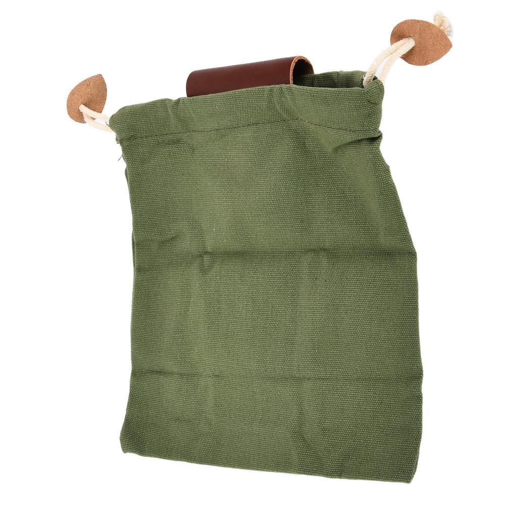Leather Canvas Foraging Pouch Belt Fruit Picking Bag for Camping Fruit CollectingArmy Green