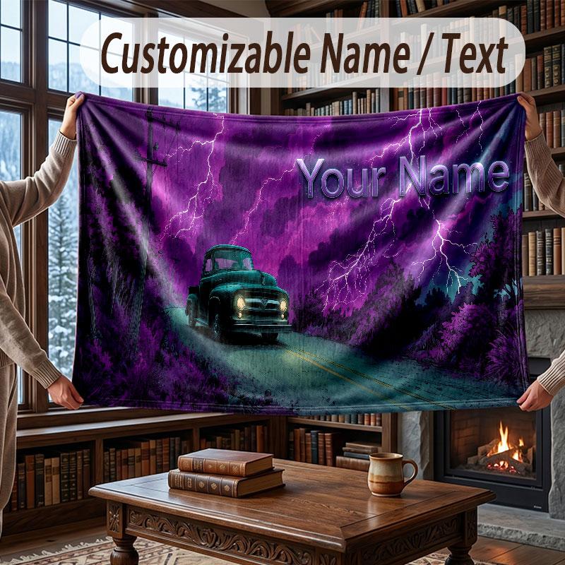Abstract Personalized Theme Throw Blanket Custom Name Text Personalized Blanket Soft Cozy Blanket for Home Sofa Bed