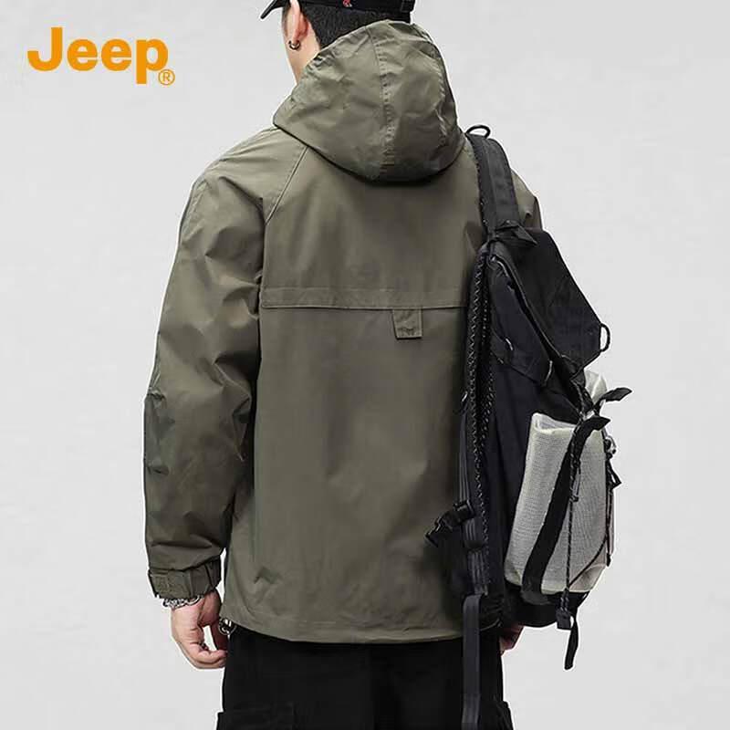 Jeep Men's Loose Fit Hooded Jacket
