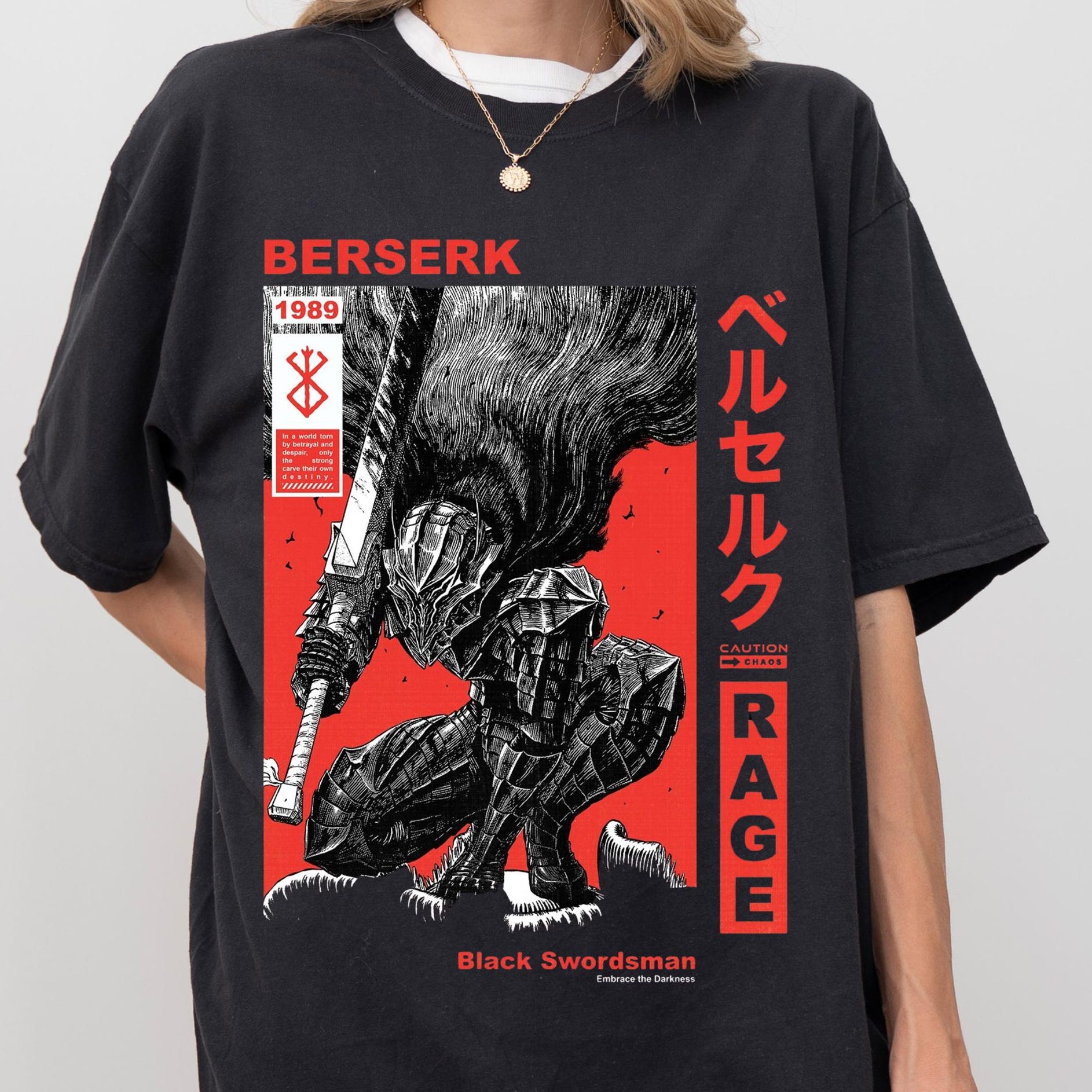 

Винтажная футболка с дизайном брони Берсерка, футболка в стиле темного фэнтези, аниме-подарок, графическая футболка с Гастом, одежда унисекс, футболка Comfort Colors, детская мода 4XL