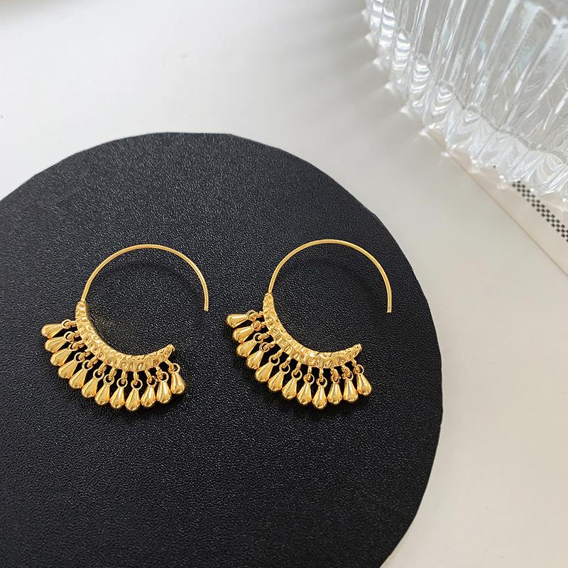 Elegant Light Luxury Real Gold-Plated Copper Stud Earrings - European & American Style for Women