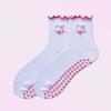 Women's Mid-Calf Yoga and Pilates Non-Slip Socks with Cartoon Shark Embroidery