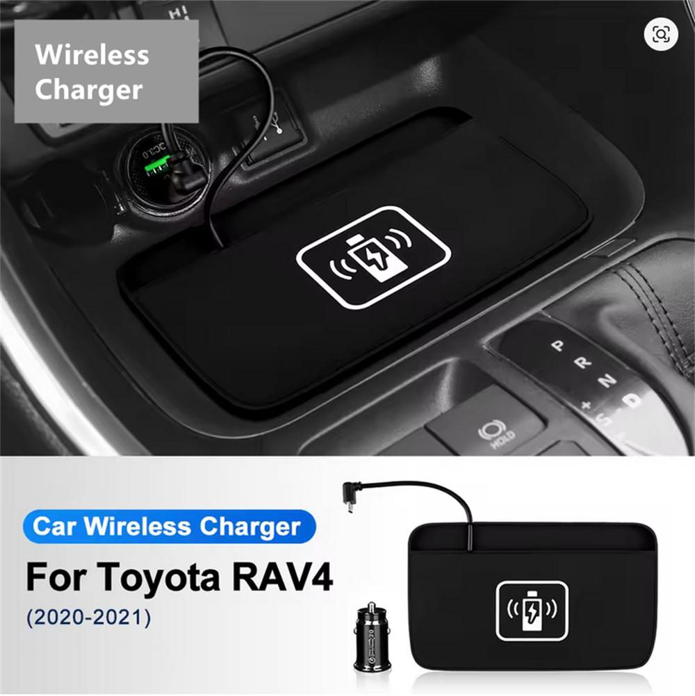 For Toyota RAV4 2020-2021 Car Wireless Phone Charger Tray Fast Charging Pad PVC