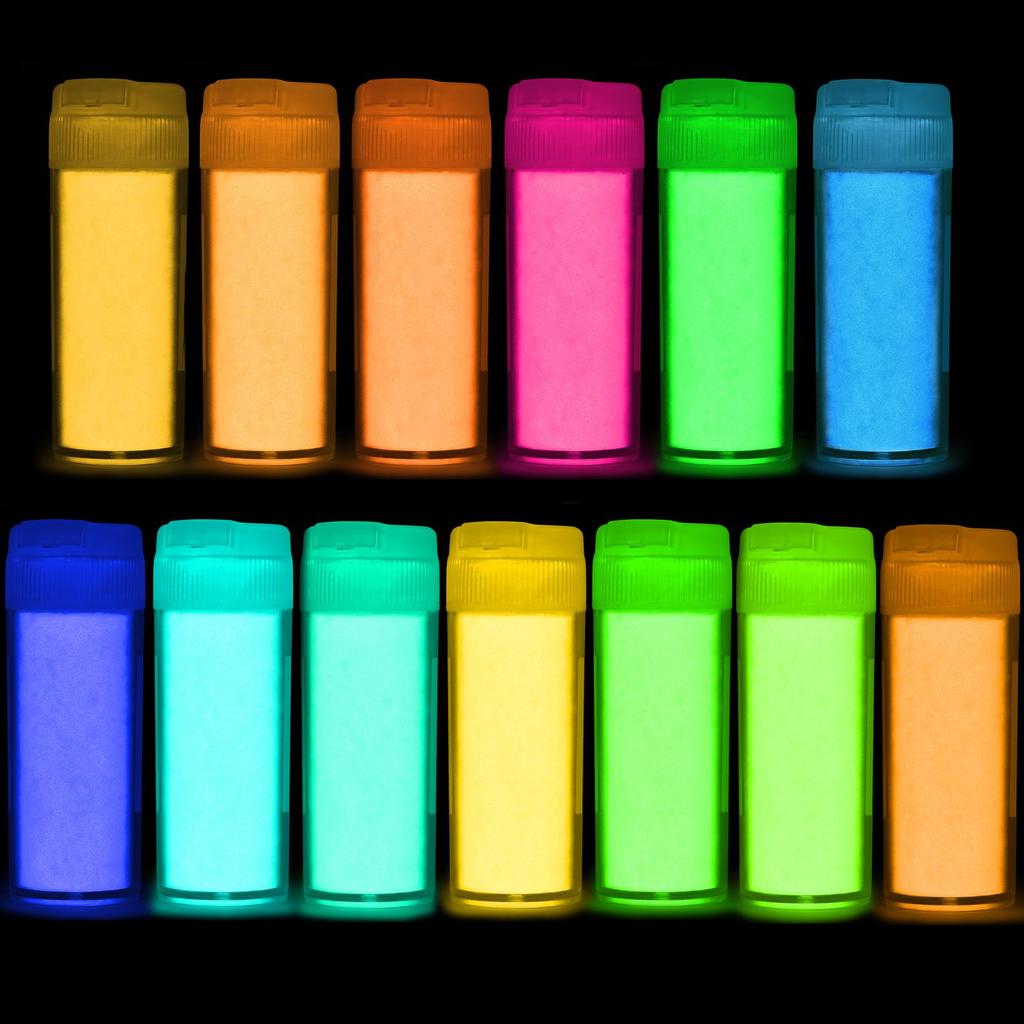 20g/Bottle Luminous Powder Paint Epoxy Resin Pigment Glow In The Dark Fluorescent Powder DIY Party Resin Filler Resin Supplies