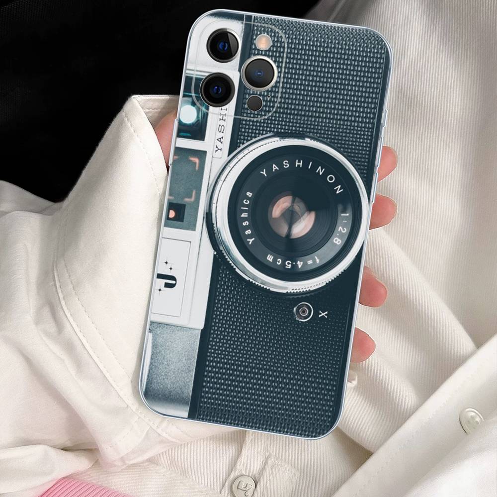 Retro Vintage Camera For IPhone 17 16 15 14 13 12 11 Pro Max Plus Soft TPU Silicone Back Cover Clear Case