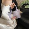 Korean Fashionable Spring and Summer Foreign Gas Oil Wax Leather Portable Bucket Bag Versatile Gentle Wind Temperament Advanced Sense Messenger Women