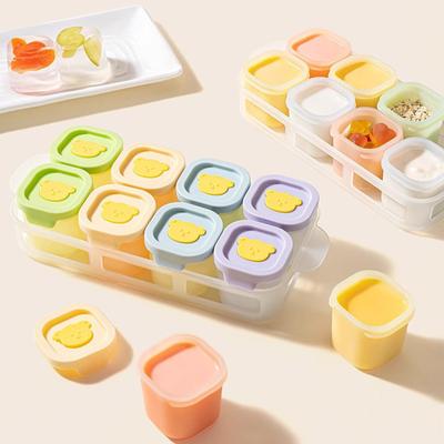 Baby-Ergänzungsmittel-Box Aufbewahrung Gefrierfach Bär Baby-Silikonform kann gedämpft werden Püree-Spenderbox