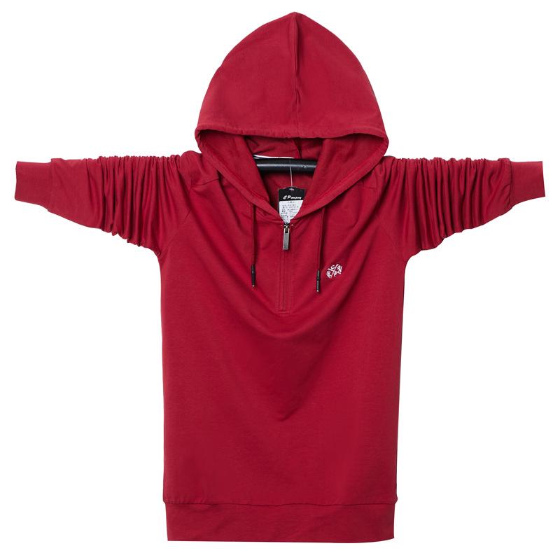 

Мужская футболка с капюшоном и длинным рукавом, повседневная свободная толстовка с капюшоном для мужчин, размеры плюс M-6XL 6XL красный
