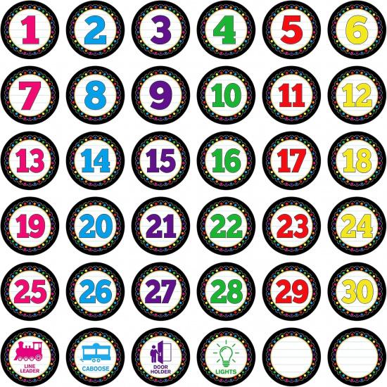 FaCraft Точки-конфетти для пола в классе - 36 шт. Водонепроницаемые наклейки Точки на пол для класса Номерные наклейки Самоклеящиеся маркеры для Confetti