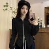 POLO Neck Pleated Slim Top Women's French Solid Casual Irregular Tops Vintage Harajuku Korean Y2k Top Spring and Summer