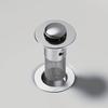 1 Piece Retractable Sink Drain Plug with Stainless Steel Mesh, Chrome-Plated Plastic Bathroom Hair Filter to Prevent Clogging, Removable Drain Cover