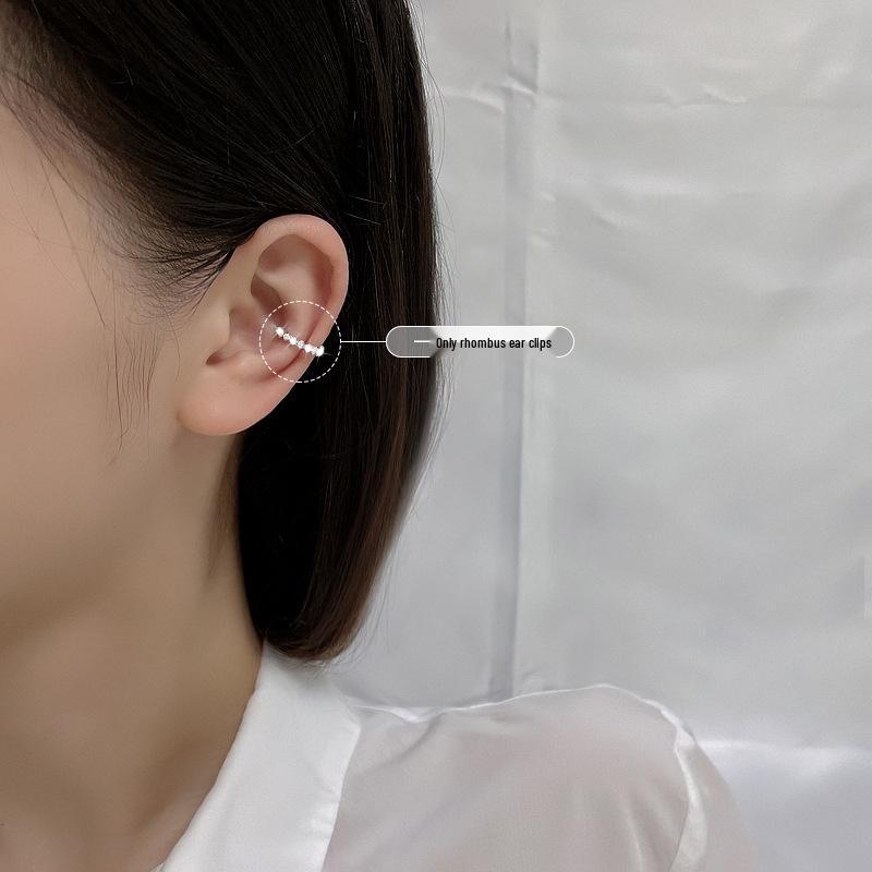 Clipsuri de urechi elegante cu zirconiu în formă de val: Stil european și american, nu este nevoie de piercing