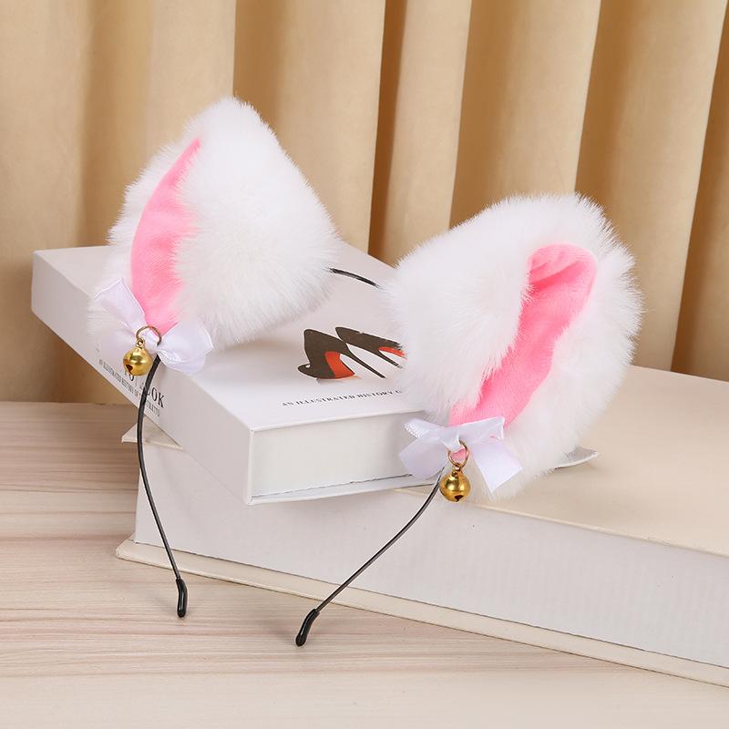1PC Cat Ear Bow Headband Necklace Claw Gloves Cosplay Plush Bell Hairband Women Girl Masquerade Party Headwear Hair Wholesale