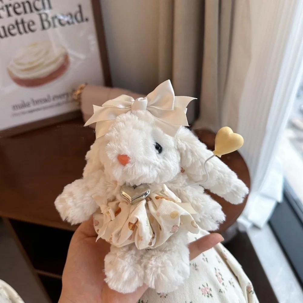 Cute Rabbit Doll Bag Pendant Dress Cartoon Hanging Decoration Bowknot Lop Ears Car Key Ring Gifts