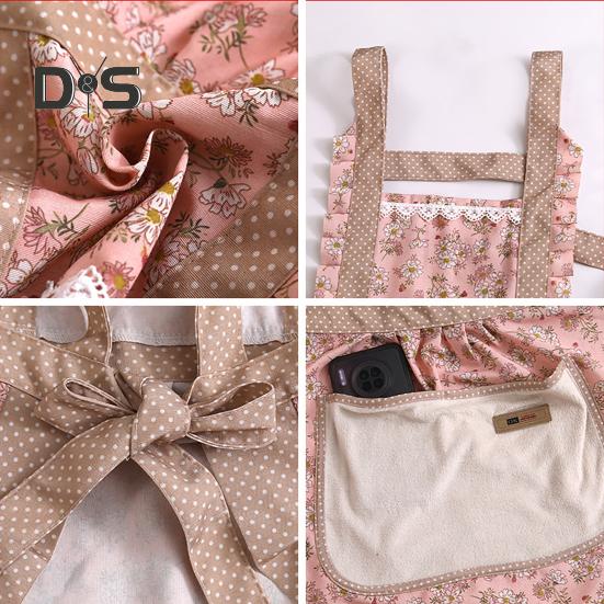 Tragbare Backschürze mit Tasche, weiche, modische Gartenschürze für Damen