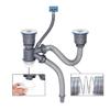 Pack Of 2 Kitchen Sink Drain Set Featuring Removable Basket and Sealing Stoppers In Sturdy Stainless Steel Materials