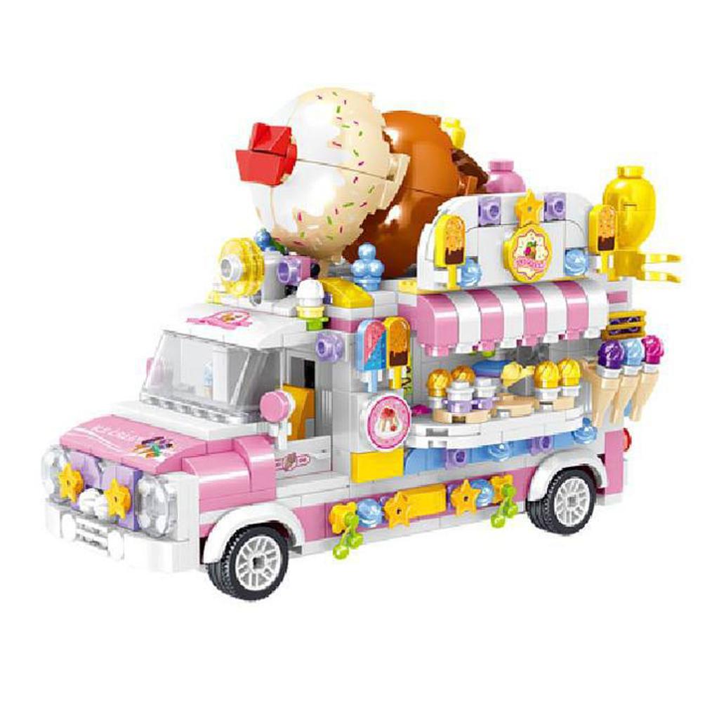 Dining Car Blocks Toy Educational Boredom Relief Children Food Truck Building Blocks for Boys Girls