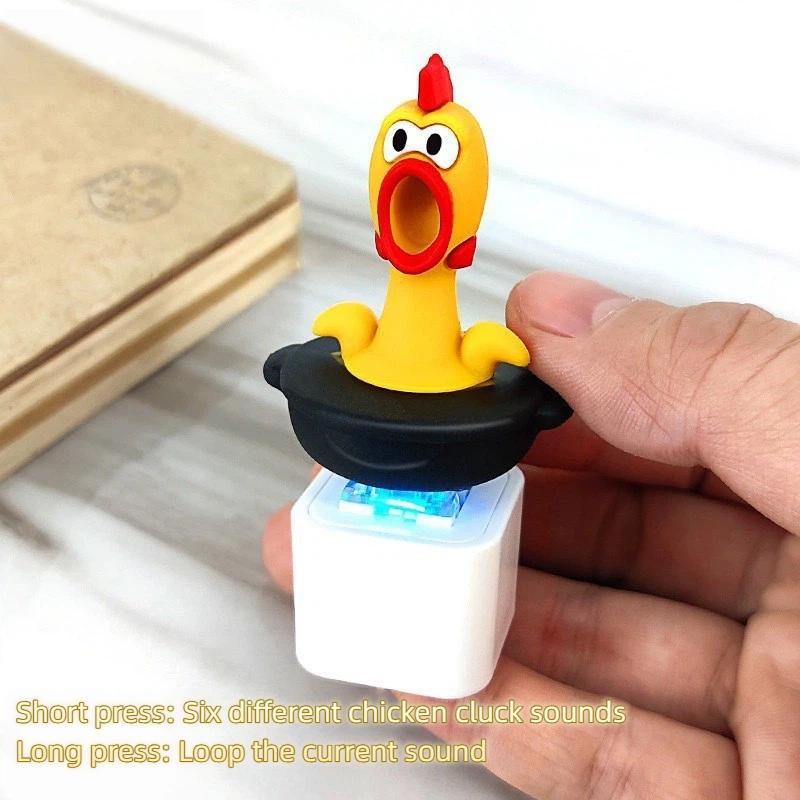 Kwakende Kikker Fidget Speeltje Sleutelhanger Oplaadbare Kikker Sleutelhanger met Geluid LED Verlichting, Grappige Kikker Toetsenbord Klikker Stressverlichting